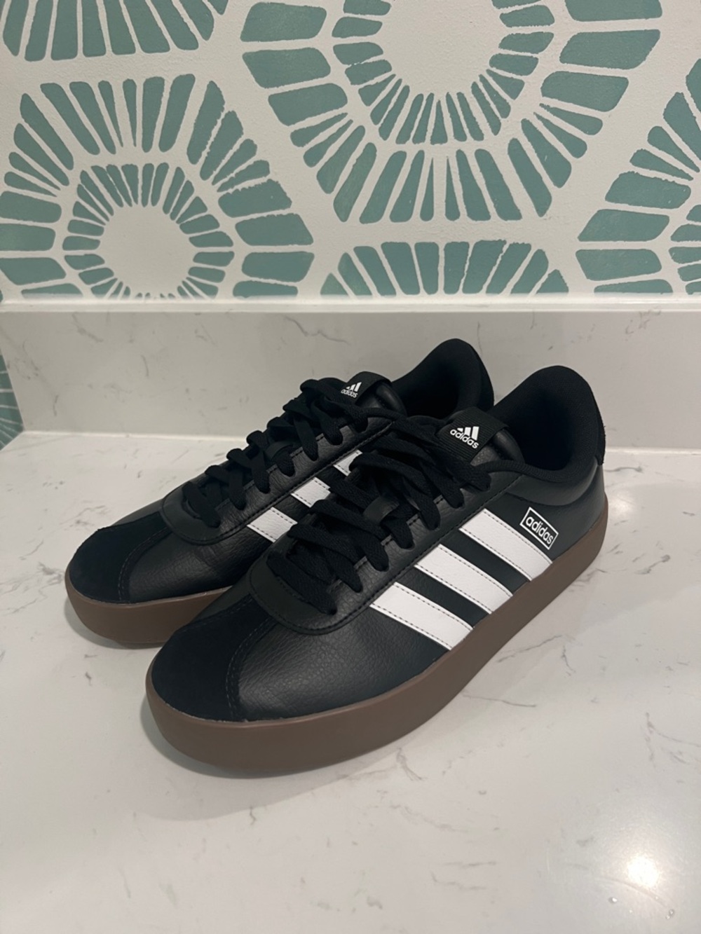 adidas Black White Low-Top Platform Sneakers